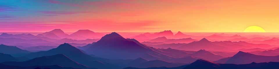 Subtle gradients mimic the changing tones of the sunset - obrazy, fototapety, plakaty