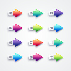 Colorful Arrow Shaped Bullet Points