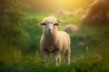 Obraz premium Beautiful Sheep Design, Perfect for your Project or Wallpaper, Ai Generative