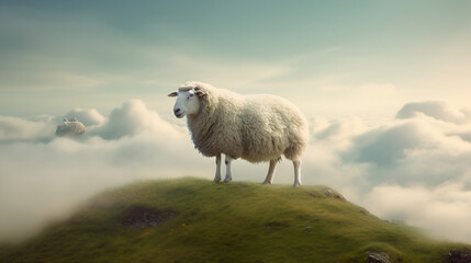 Fototapeta premium Beautiful Sheep Design, Perfect for your Project or Wallpaper, Ai Generative