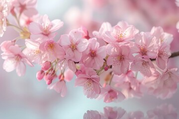 A delicate blooming cherry blossom tree