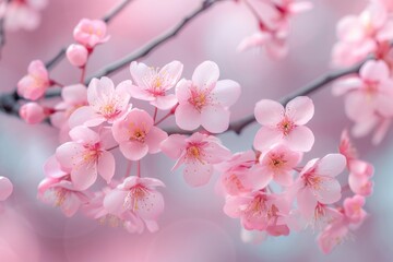 A delicate blooming cherry blossom tree