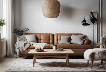 Contemporary Interior Design Background Scandinavian Living Room