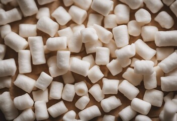 Flat lay of biodegradable packing peanuts Biodegradable packing peanuts are made from natural nontoxic ingredients