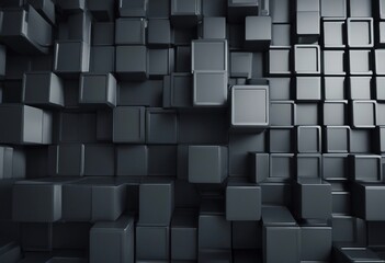 Futuristic High Tech dark background with an offset square block structure Wall texture