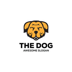 Dog simple mascot logo design illustration