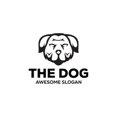 Dog simple mascot logo design illustration