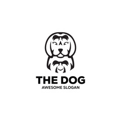 Dog simple mascot logo design illustration