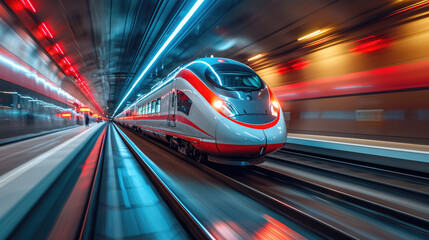 high speed rail with motion blur