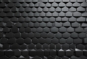 Polished 3D Mosaic Tiles arranged in the shape of a wall Triangular Semigloss Bricks with Shadows