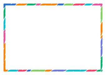 dashed color horizontal frame. vector colorful frame