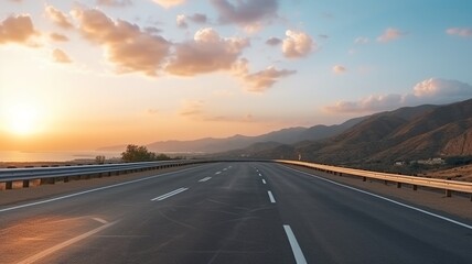 Curved highway desert road sunset scenery photography, ultra HD wallpaper