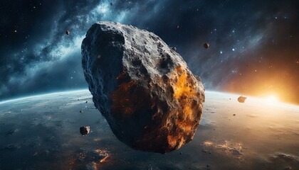 an asteroid in orbit