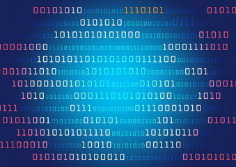 Obraz premium Digital background with numbers 0 and 1. technological background. technological background in navy-blue background