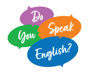 do you speak english. learning foreign languages - obrazy, fototapety, plakaty