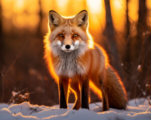 Obraz premium Graceful Fox in Nature