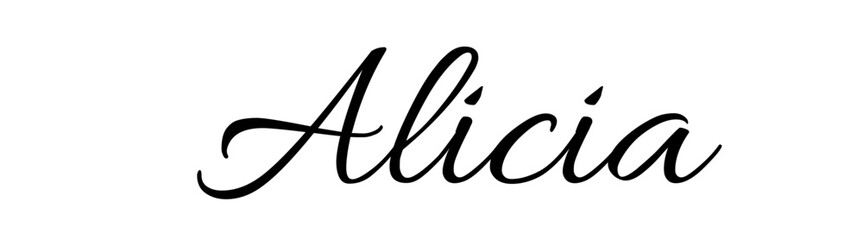 Alicia - black color - name - ideal for websites, emails, presentations, greetings, banners, cards, books, t-shirt, sweatshirt, prints, cricut, silhouette,	
