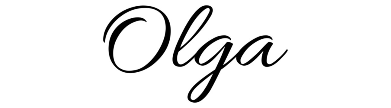 Olga - black color - name - ideal for websites, emails, presentations, greetings, banners, cards, books, t-shirt, sweatshirt, prints, cricut, silhouette,	
