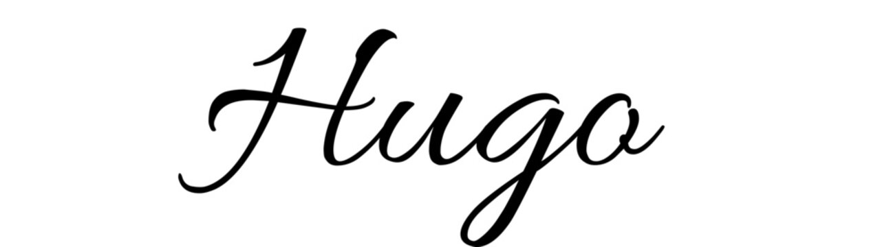 Hugo - black color - name - ideal for websites, emails, presentations, greetings, banners, cards, books, t-shirt, sweatshirt, prints, cricut, silhouette,	
