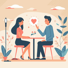 couple date in the restaurant