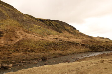 View on a mountain in the Golden Circle which is a tourist area in southern Iceland