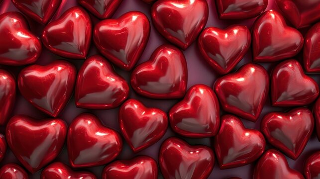 3d rendering for Valentine's Day. Many hearts pattern