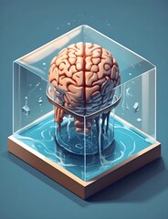 The Brain Immersed in a Glass of Water: An Enigmatic and Surreal Still Life Generative AI