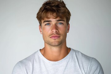 Obraz premium Portrait of young man against white background