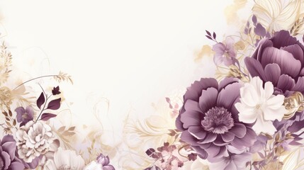  a close up of a bunch of flowers on a white background with a place for a text or a picture.