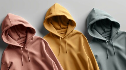 Unisex Sweater and Hoodie Mock-up: Fashionable Blank Clothing, Top View, Ai generated