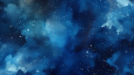Obraz premium Blue space watercolor background