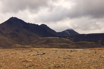 View on a mountain in the Golden Circle which is a tourist area in southern Iceland