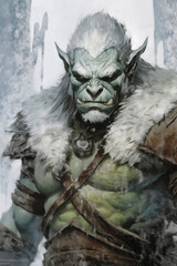 angry orc in armor