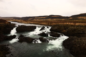 Fototapeta premium View on a waterfall in the Golden Circle of Iceland