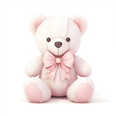 pink teddy bear with ribbon