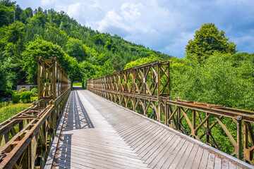 Fototapeta na wymiar Old truss bridge over Sazava River, Czechia
