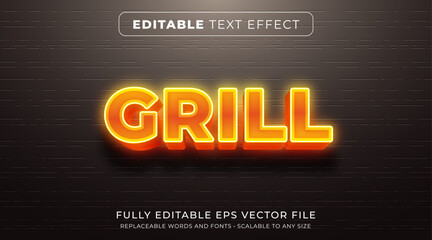 Editable text effect in glowing hot neon text style