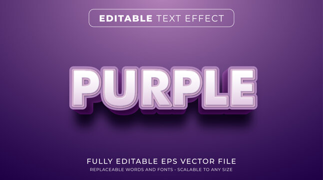 Editable text effect in bold purple text style