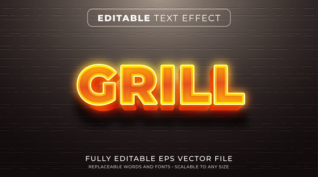 Editable text effect in glowing hot neon text style