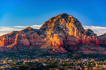 Red rocks of Sedona Arizona from the airport lookout at sunset - 718338962