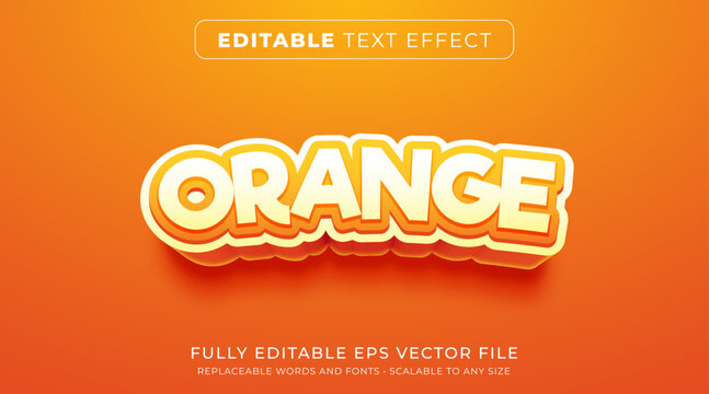 Editable text effect in orange text style