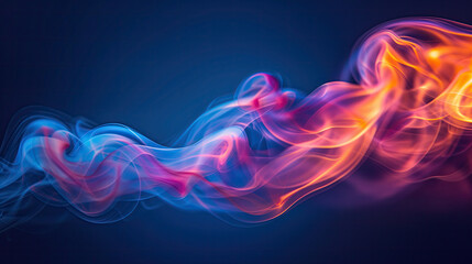 Flowing colorful smoke waves in an abstract design