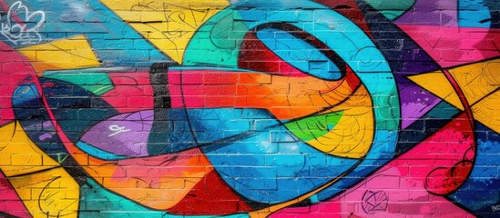 Obraz premium Abstract graffiti paintings vibrant colors texture on the concrete wall background. Generate AI