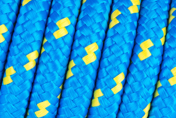 Pattern of Blue Rope Texture Close-up