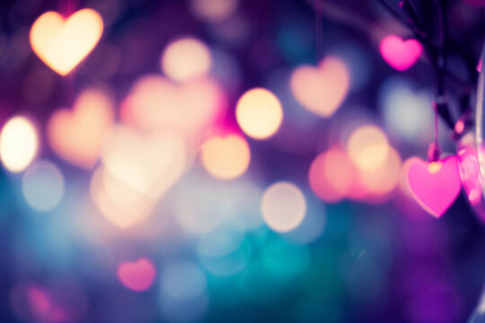 Luminous Valentine's Euphoria, multicolor, bokeh, Valentine's Day