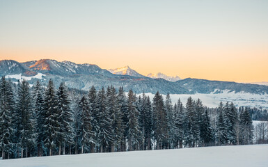 winter mountain landscape in Switzerland
