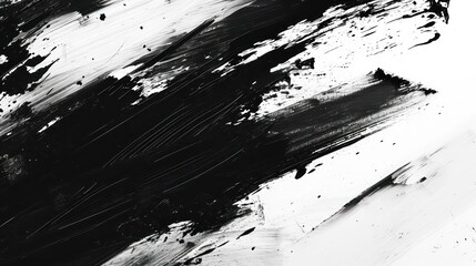 Abstract black ink texture Japan style on a white background. Water color splash. Hand brush ink on white paper.