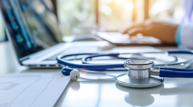Telemedicine doctor inspecting patients health complaints about health over the internet webcam