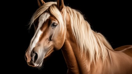 Majestic Palomino Stallion: A Portrait of Quarterhorse Breed Generative AI - obrazy, fototapety, plakaty