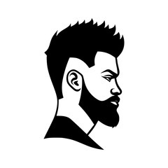 Handsome man Hairstyle Vector Illustration Silhouette